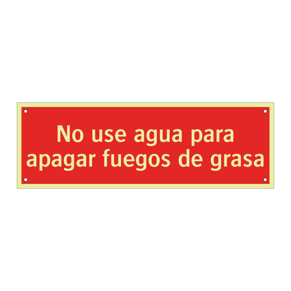 No use agua para apagar fuegos de grasa