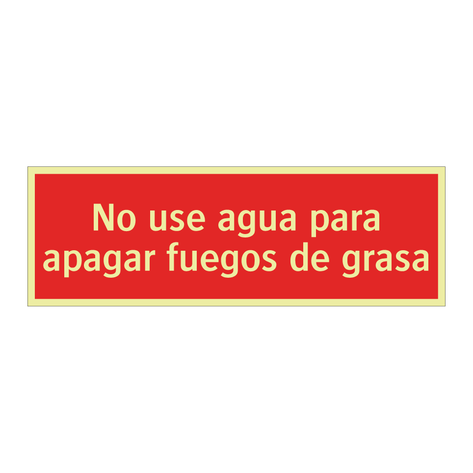 No use agua para apagar fuegos de grasa