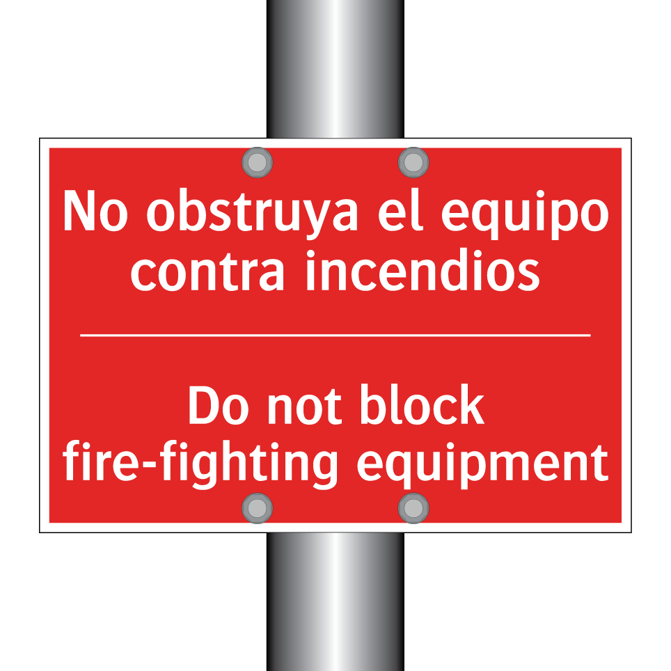 No obstruya el equipo contra /.../ - Do not block fire-fighting /.../
