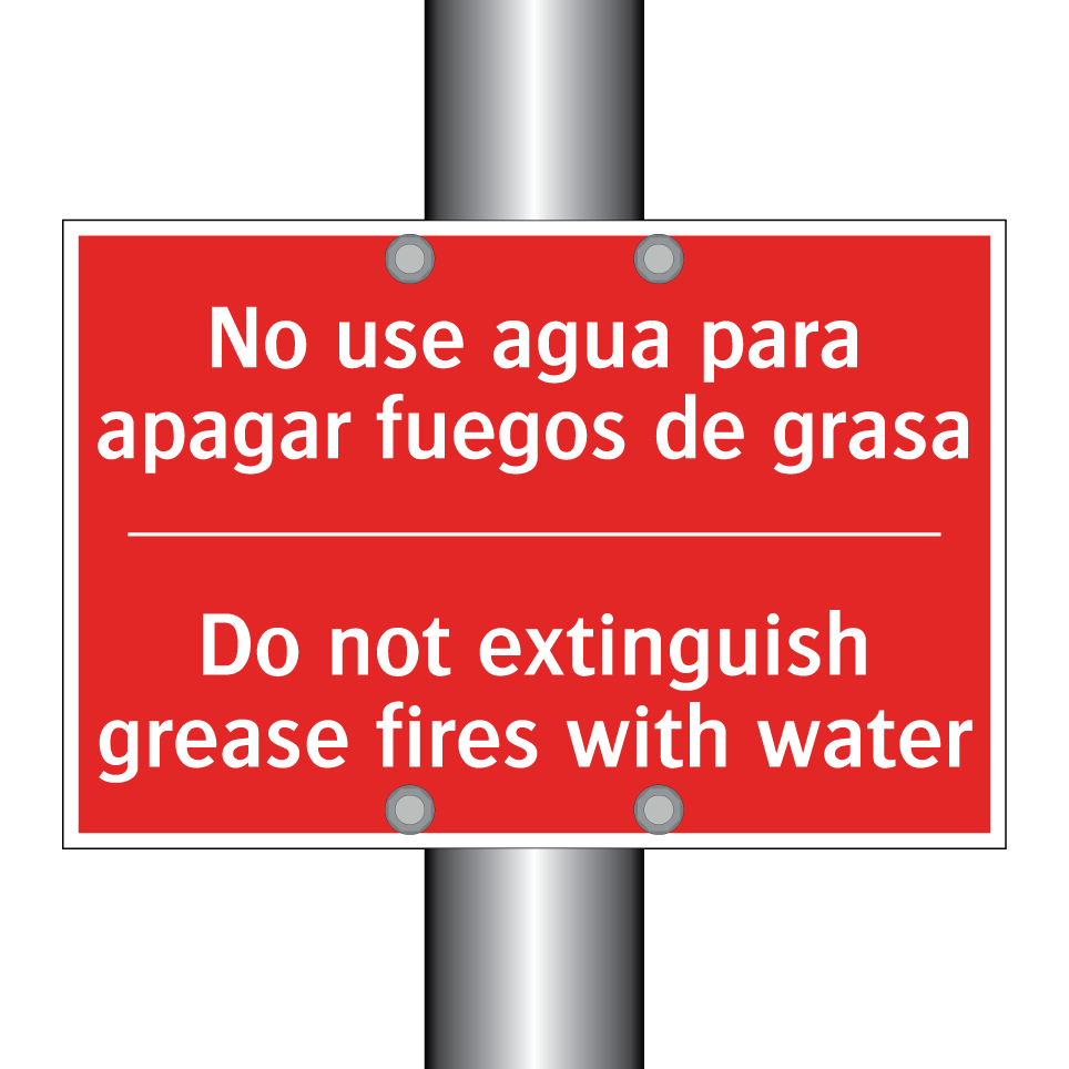 No use agua para apagar /.../ - Do not extinguish grease /.../