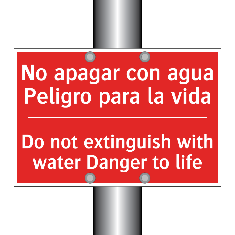 No apagar con agua /.../ - Do not extinguish with water /.../
