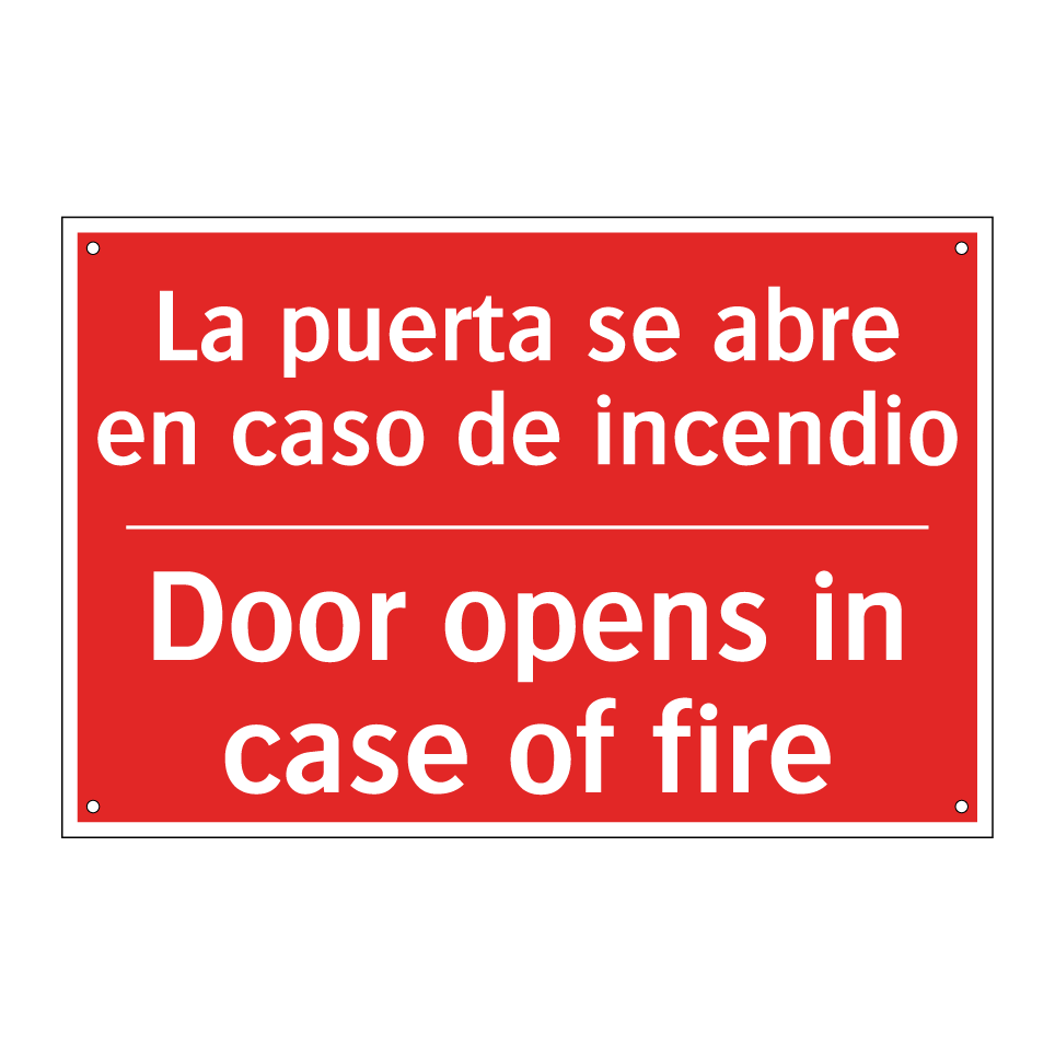 La puerta se abre en caso de /.../ - Door opens in case of fire