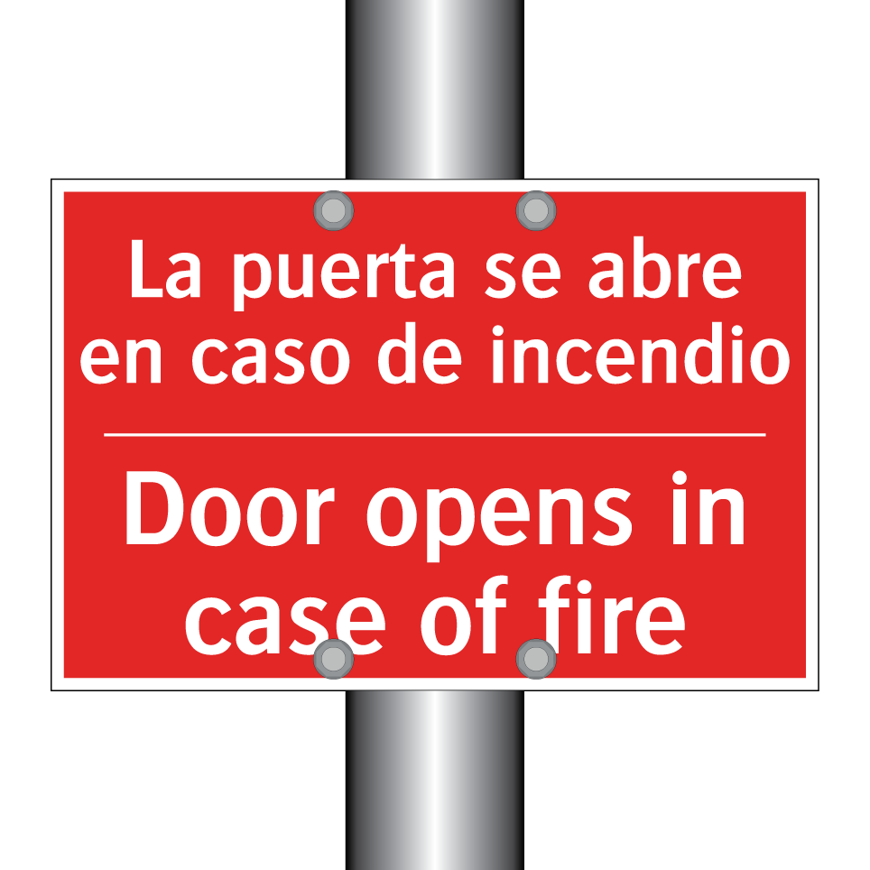 La puerta se abre en caso de /.../ - Door opens in case of fire