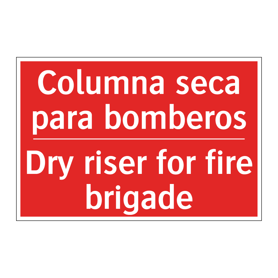 Columna seca para bomberos - Dry riser for fire brigade