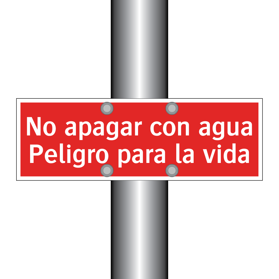 No apagar con agua Peligro para la vida