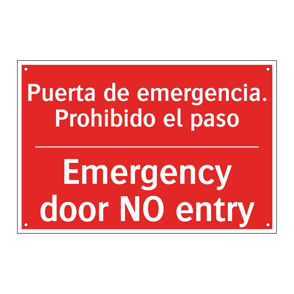Puerta de emergencia. /.../ - Emergency door NO entry