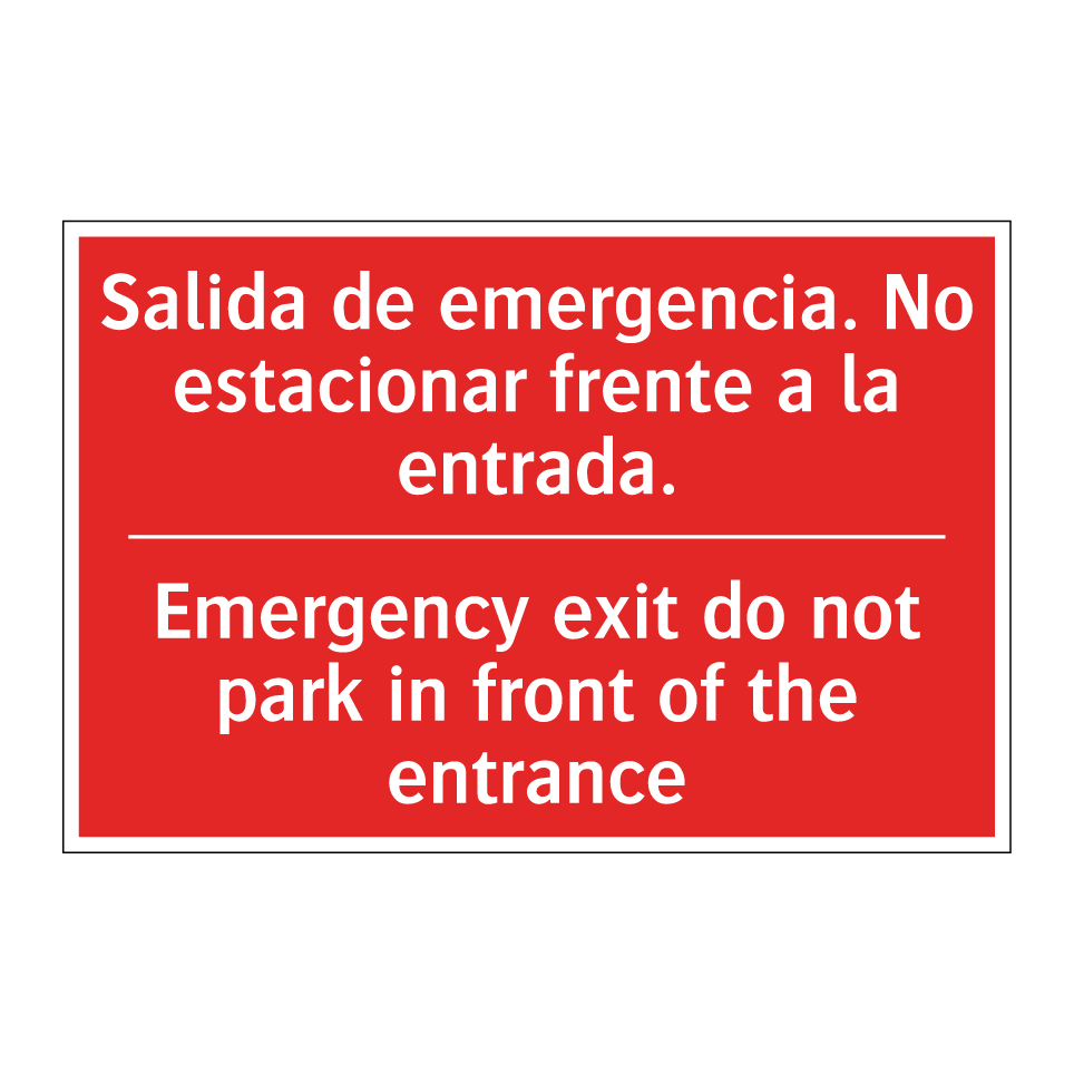 Salida de emergencia. No /.../ - Emergency exit do not park in /.../