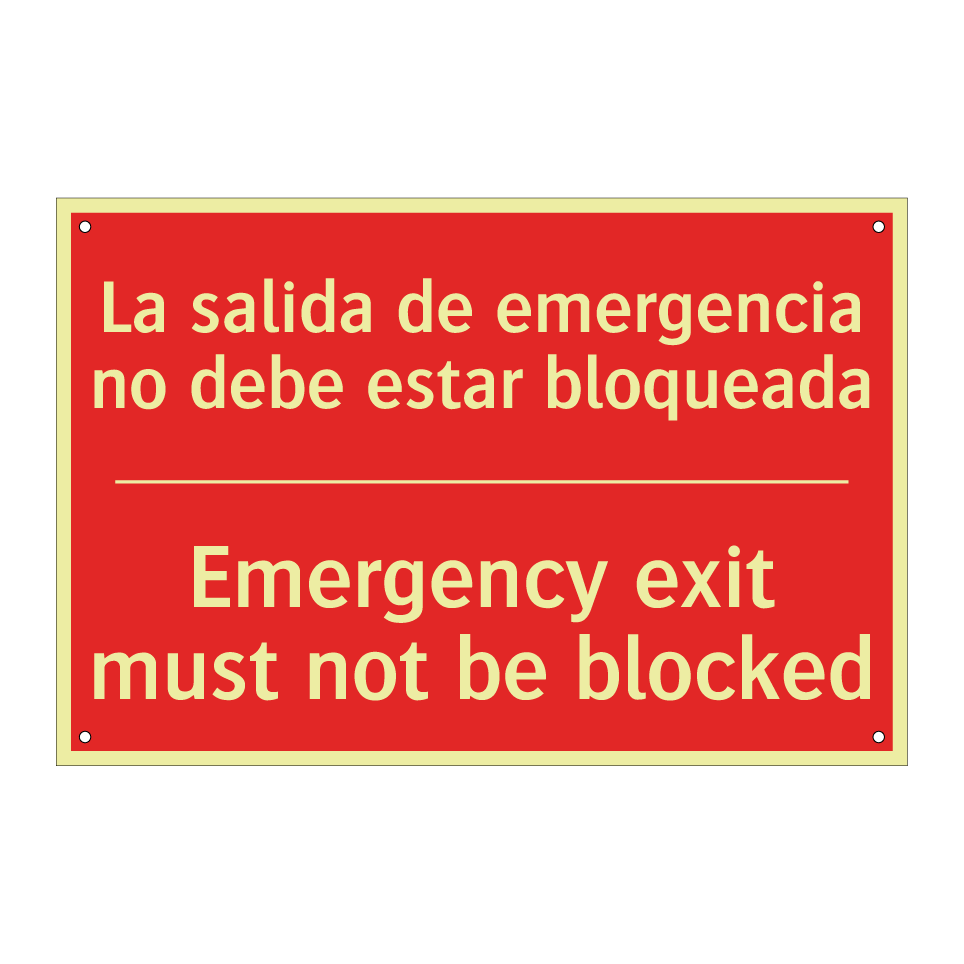 La salida de emergencia no /.../ - Emergency exit must not be /.../