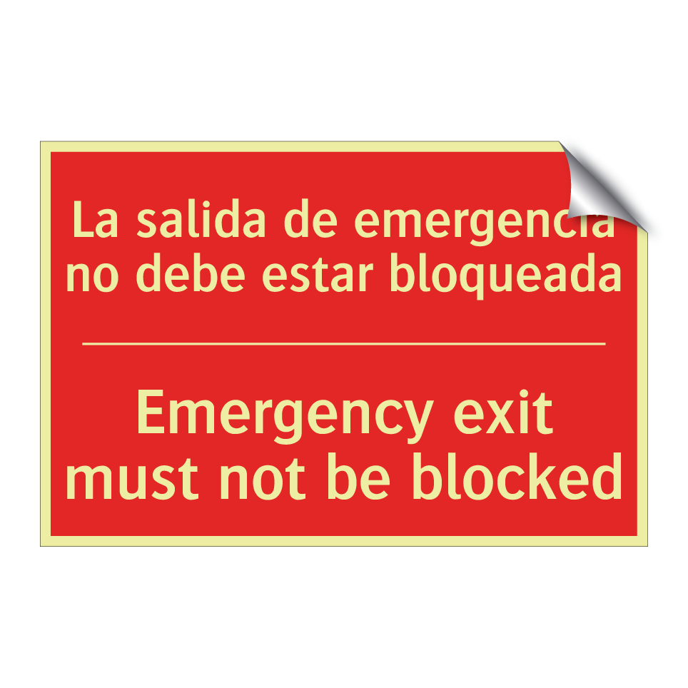 La salida de emergencia no /.../ - Emergency exit must not be /.../