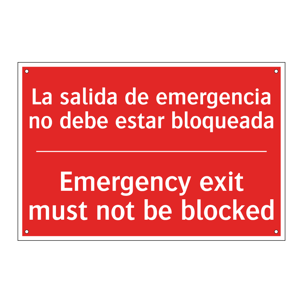 La salida de emergencia no /.../ - Emergency exit must not be /.../
