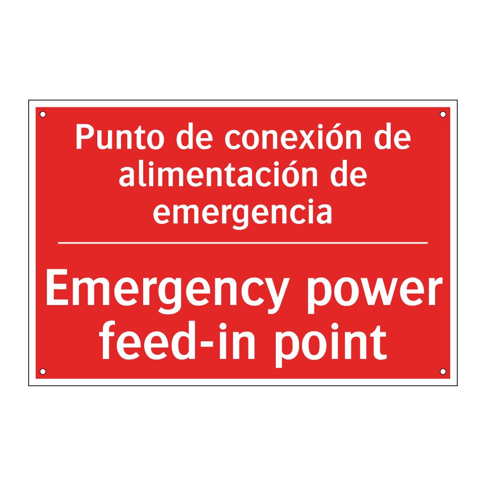 Punto de conexión de /.../ - Emergency power feed-in point