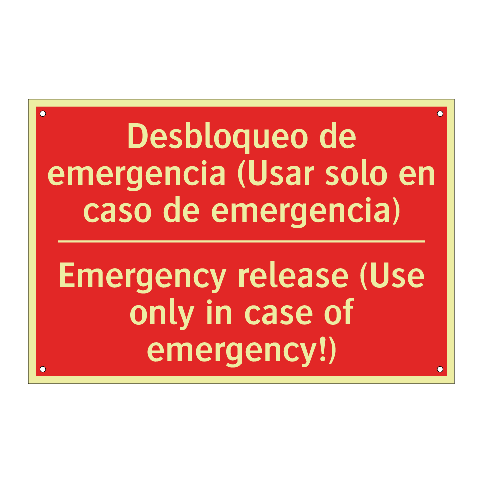 Desbloqueo de emergencia /.../ - Emergency release (Use only /.../