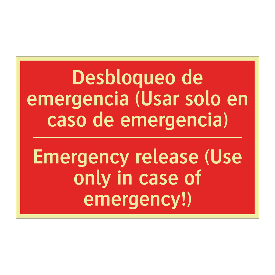 Desbloqueo de emergencia /.../ - Emergency release (Use only /.../