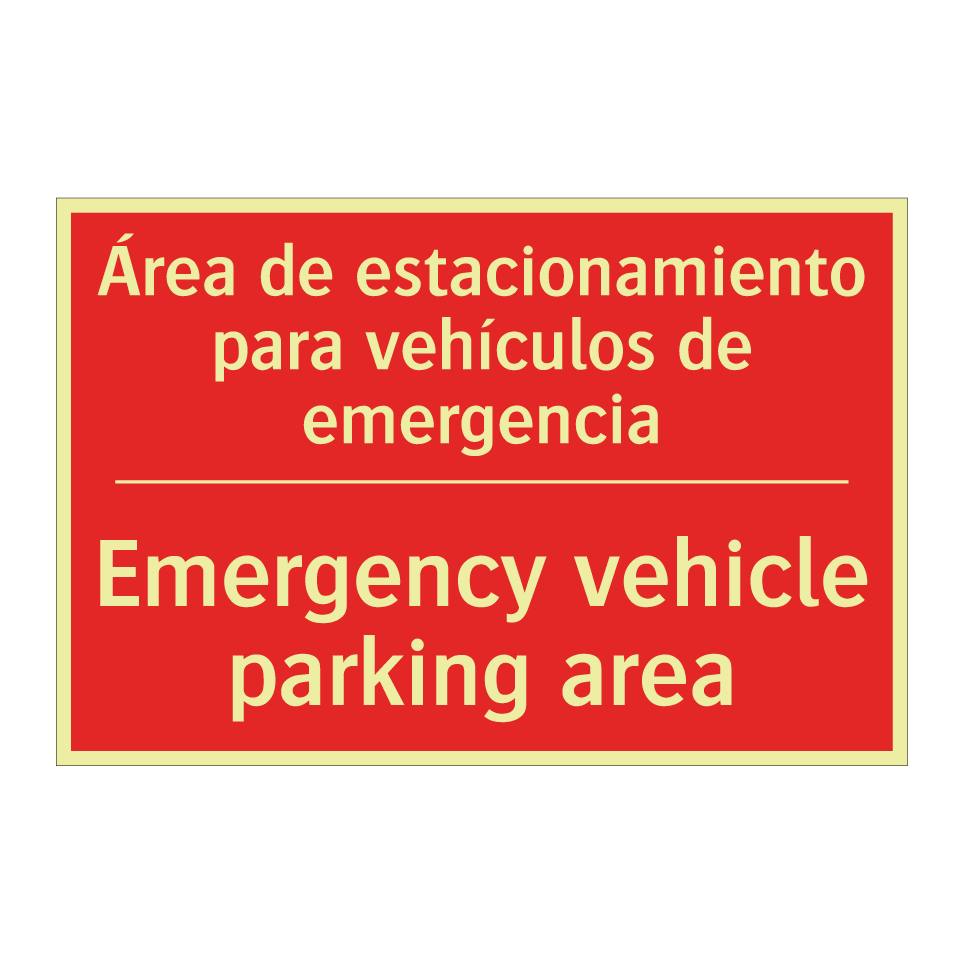 Área de estacionamiento para /.../ - Emergency vehicle parking area