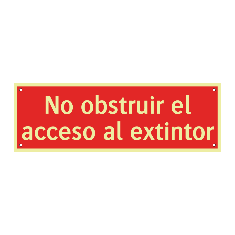 No obstruir el acceso al extintor