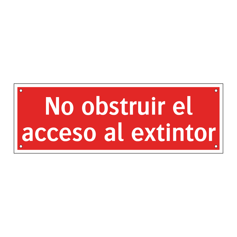 No obstruir el acceso al extintor