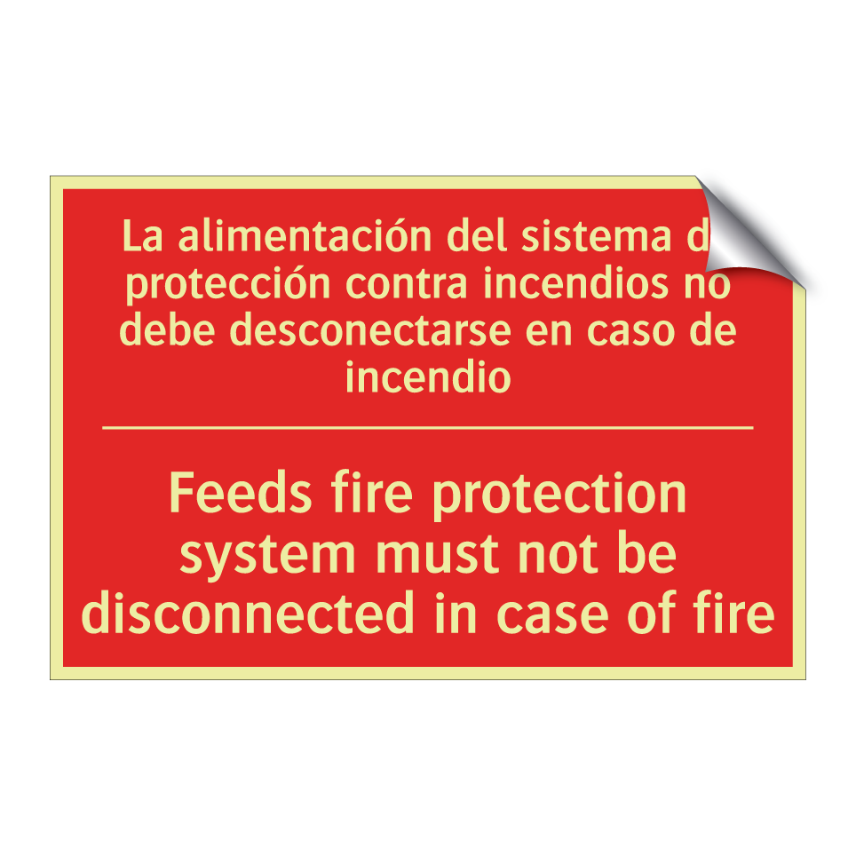 La alimentación del sistema /.../ - Feeds fire protection system /.../