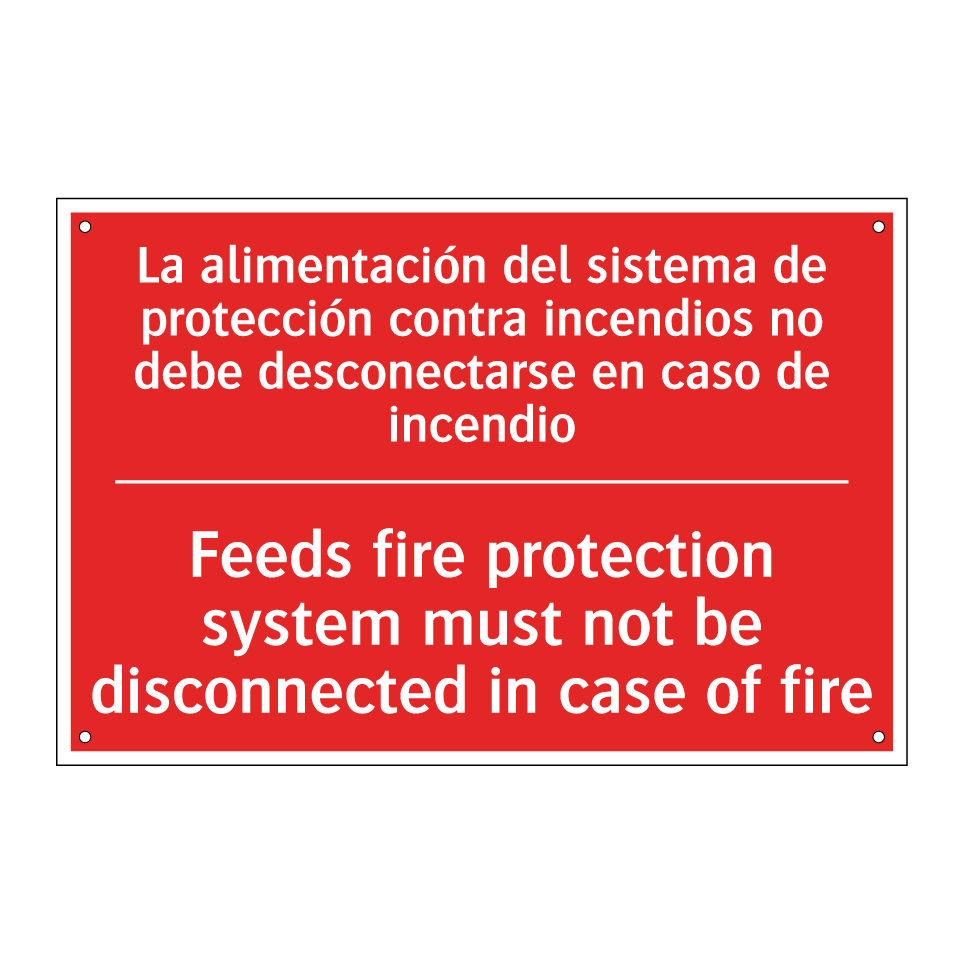 La alimentación del sistema /.../ - Feeds fire protection system /.../