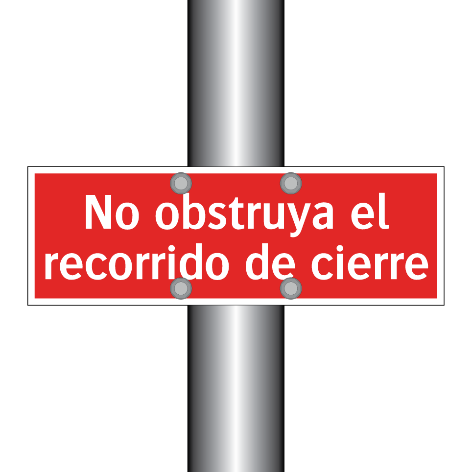 No obstruya el recorrido de cierre