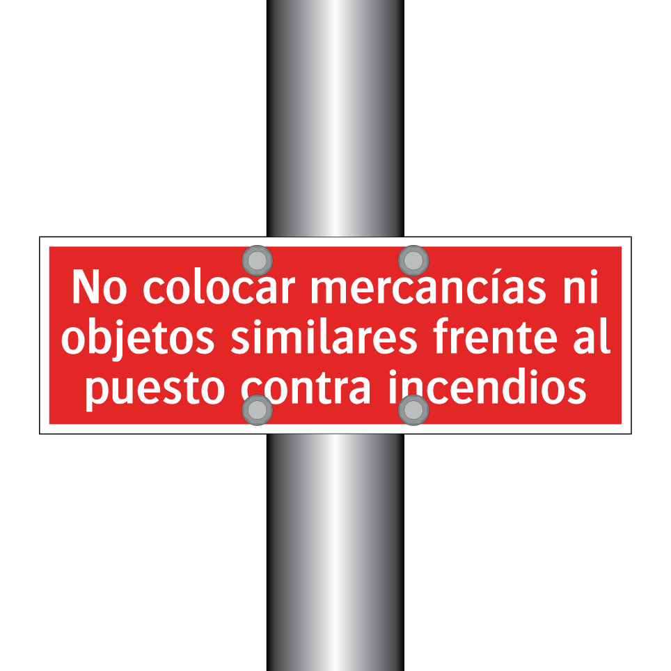 No colocar mercancías ni objetos similares frente al puesto contra incendios
