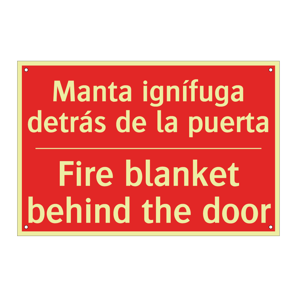 Manta ignífuga detrás de la /.../ - Fire blanket behind the door