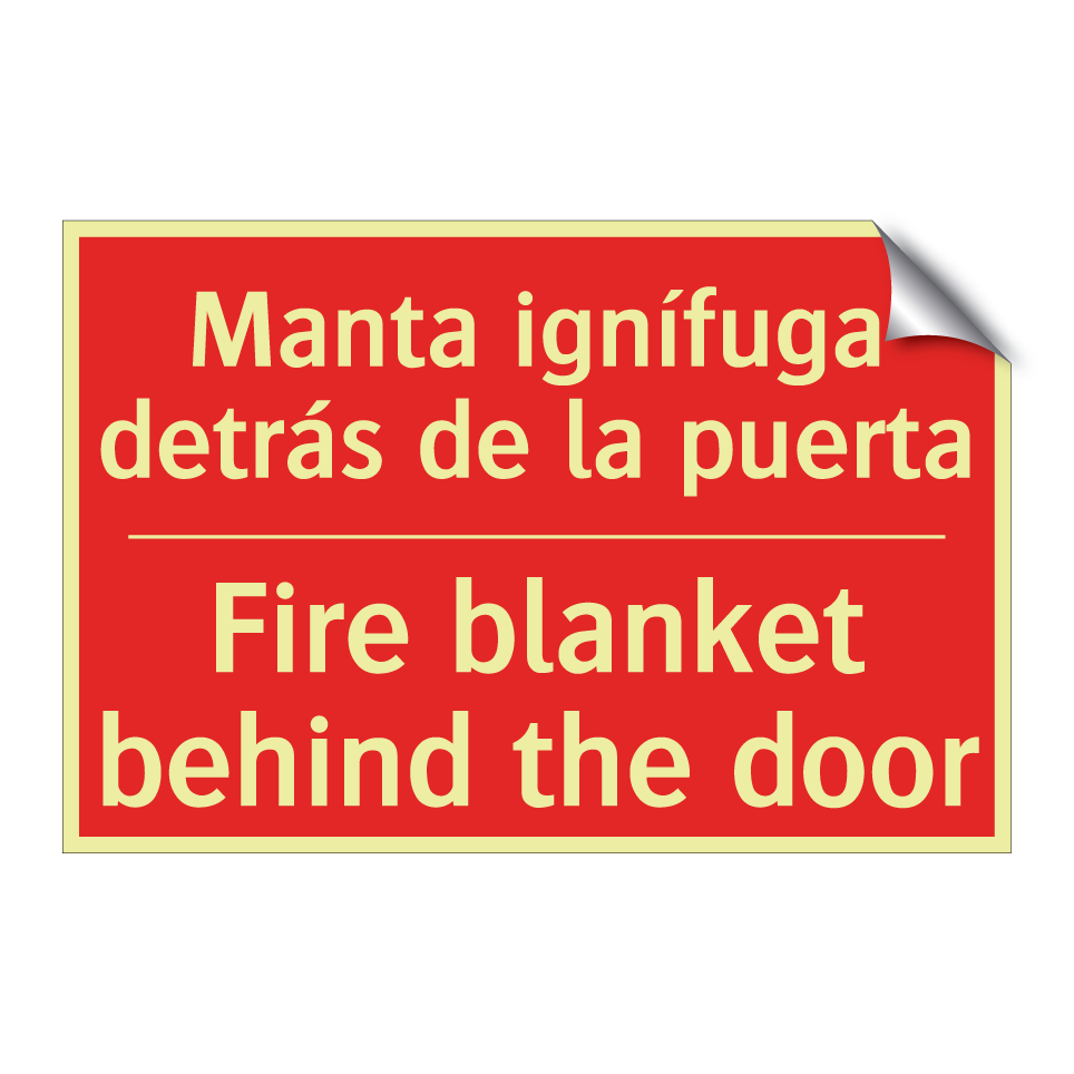Manta ignífuga detrás de la /.../ - Fire blanket behind the door