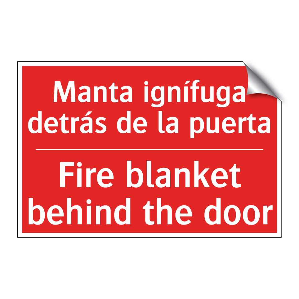 Manta ignífuga detrás de la /.../ - Fire blanket behind the door