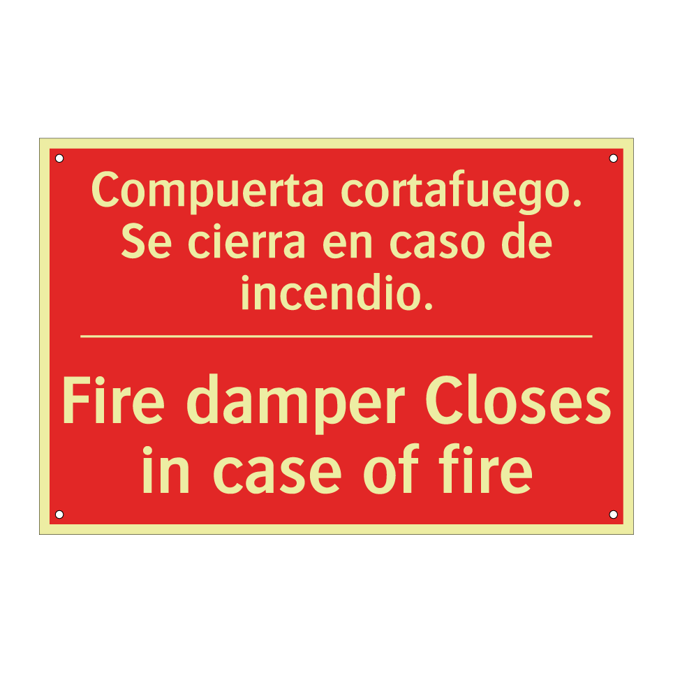 Compuerta cortafuego. Se /.../ - Fire damper Closes in case of /.../