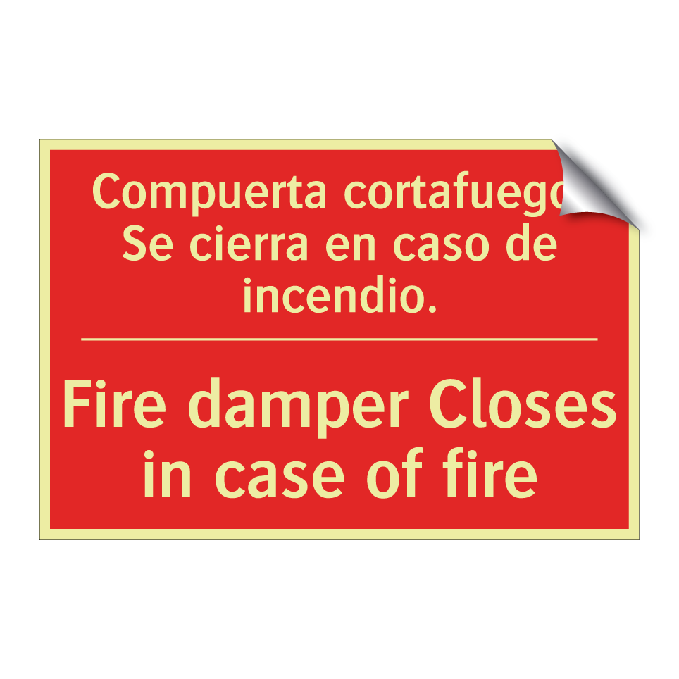 Compuerta cortafuego. Se /.../ - Fire damper Closes in case of /.../