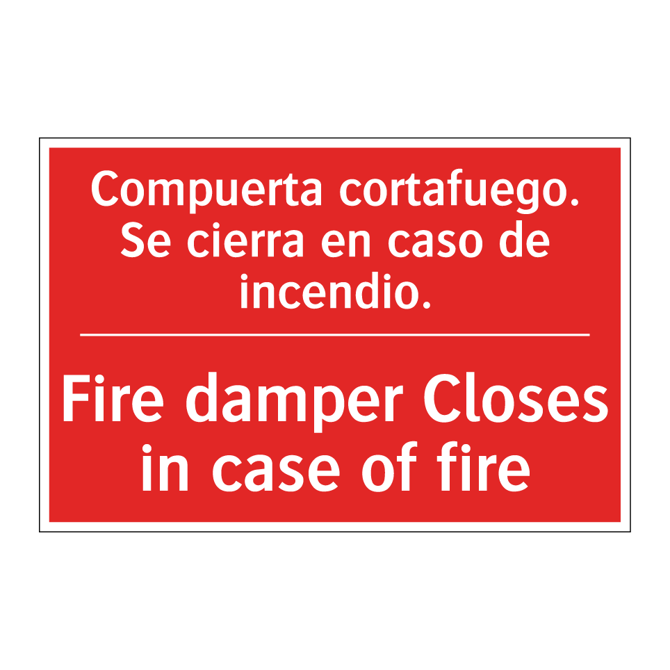 Compuerta cortafuego. Se /.../ - Fire damper Closes in case of /.../