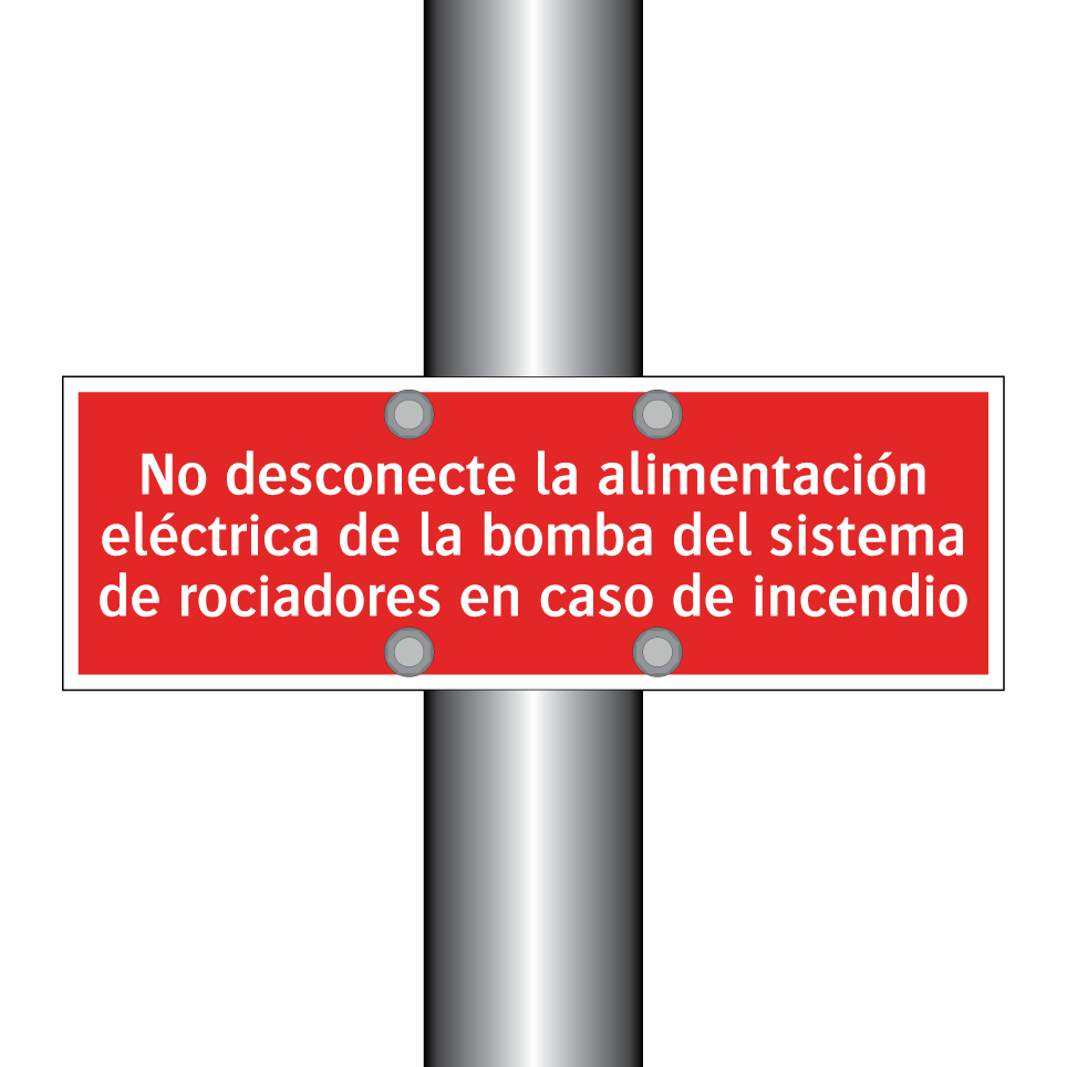 No desconecte la alimentación eléctrica de la bomba del sistema de rociadores en caso de incendio