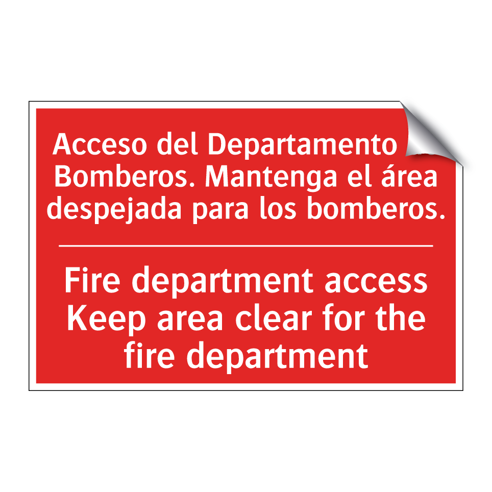 Acceso del Departamento de /.../ - Fire department access Keep /.../