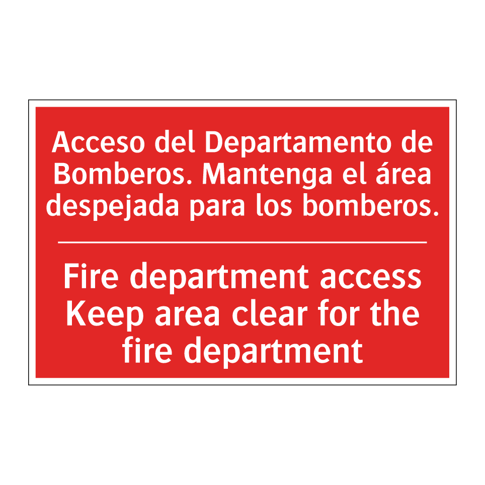 Acceso del Departamento de /.../ - Fire department access Keep /.../