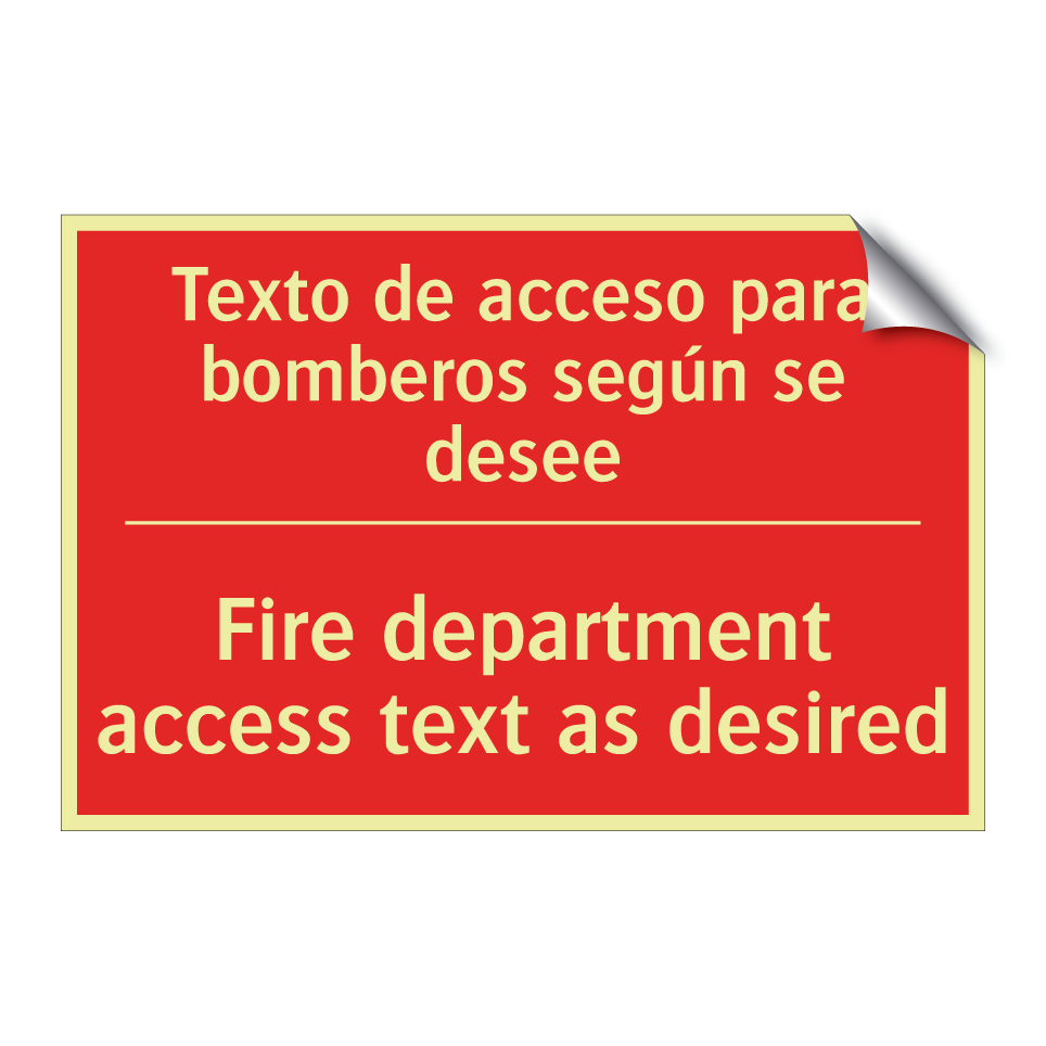 Texto de acceso para bomberos /.../ - Fire department access text /.../
