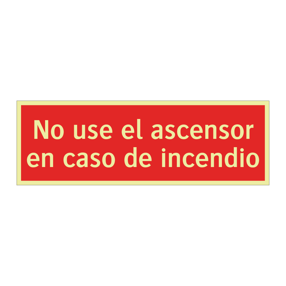 No use el ascensor en caso de incendio