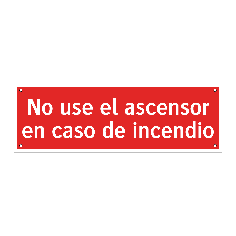 No use el ascensor en caso de incendio