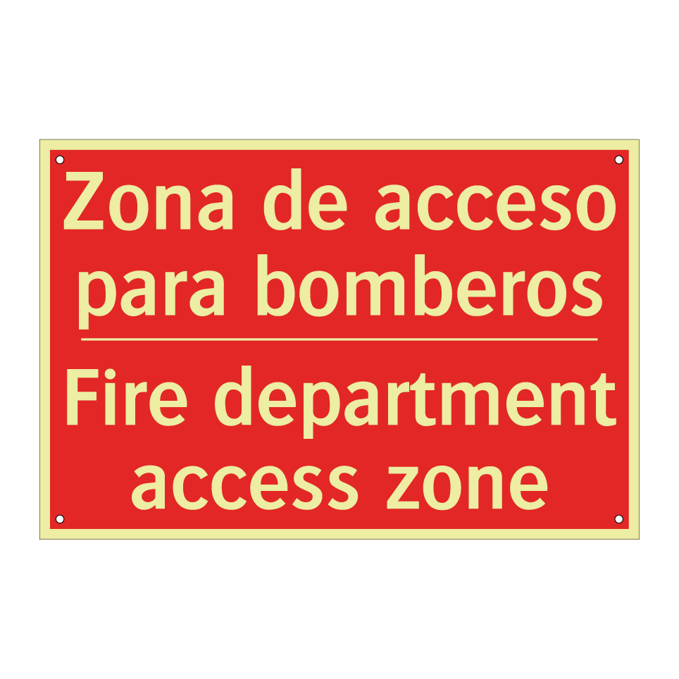 Zona de acceso para bomberos - Fire department access zone