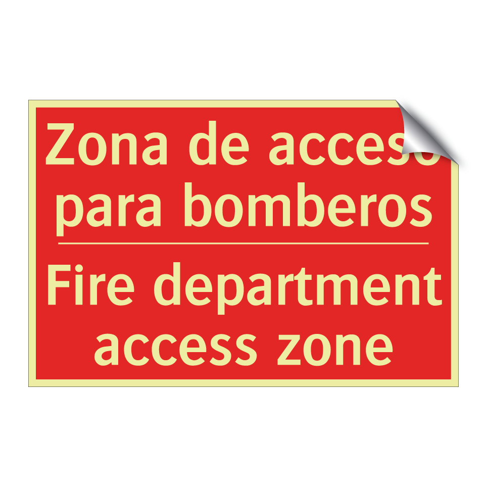 Zona de acceso para bomberos - Fire department access zone