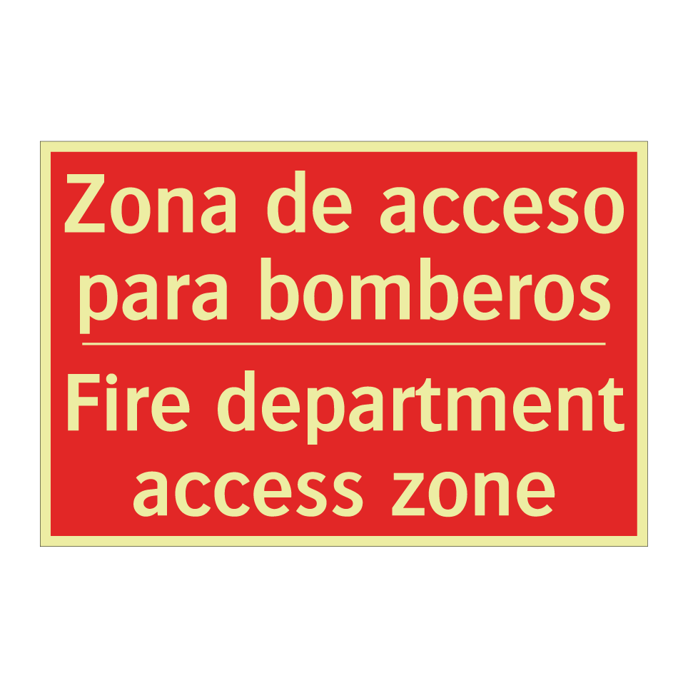 Zona de acceso para bomberos - Fire department access zone