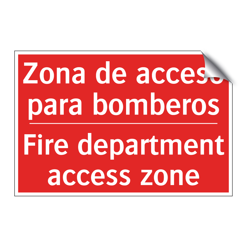 Zona de acceso para bomberos - Fire department access zone