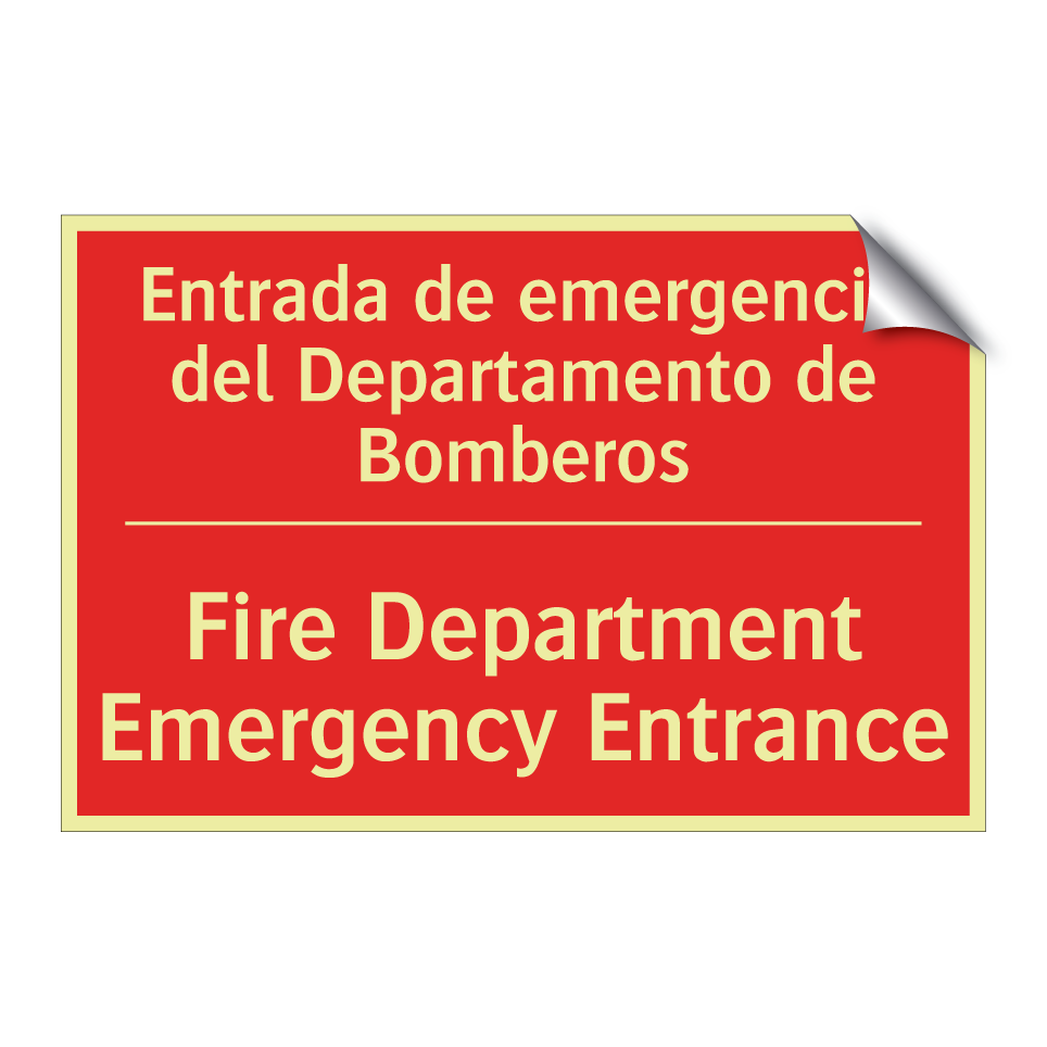 Entrada de emergencia del /.../ - Fire Department Emergency /.../