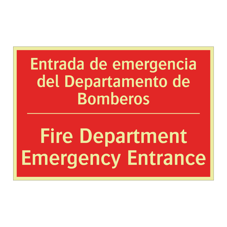 Entrada de emergencia del /.../ - Fire Department Emergency /.../