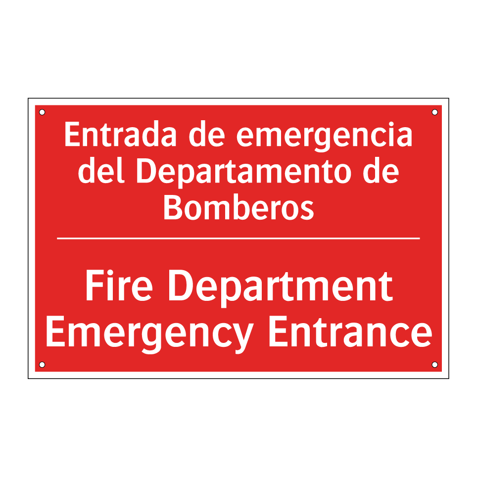 Entrada de emergencia del /.../ - Fire Department Emergency /.../