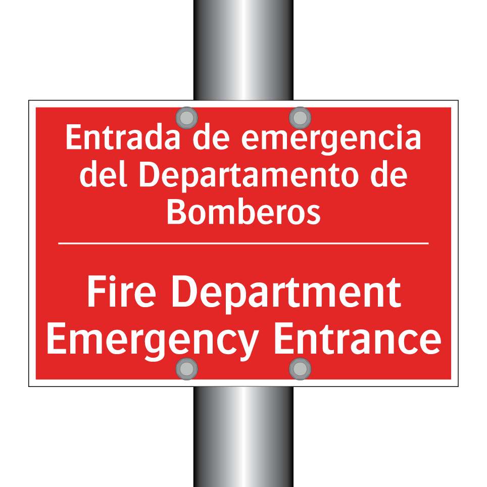 Entrada de emergencia del /.../ - Fire Department Emergency /.../