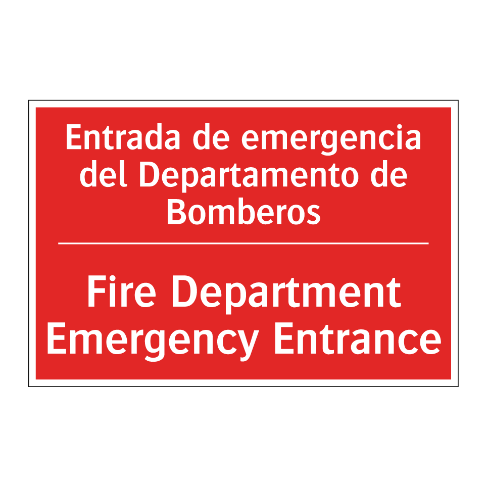 Entrada de emergencia del /.../ - Fire Department Emergency /.../