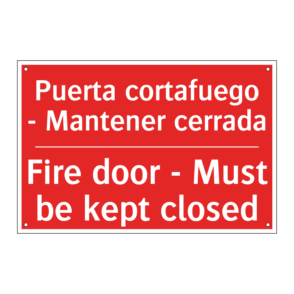 Puerta cortafuego - Mantener /.../ - Fire door - Must be kept /.../