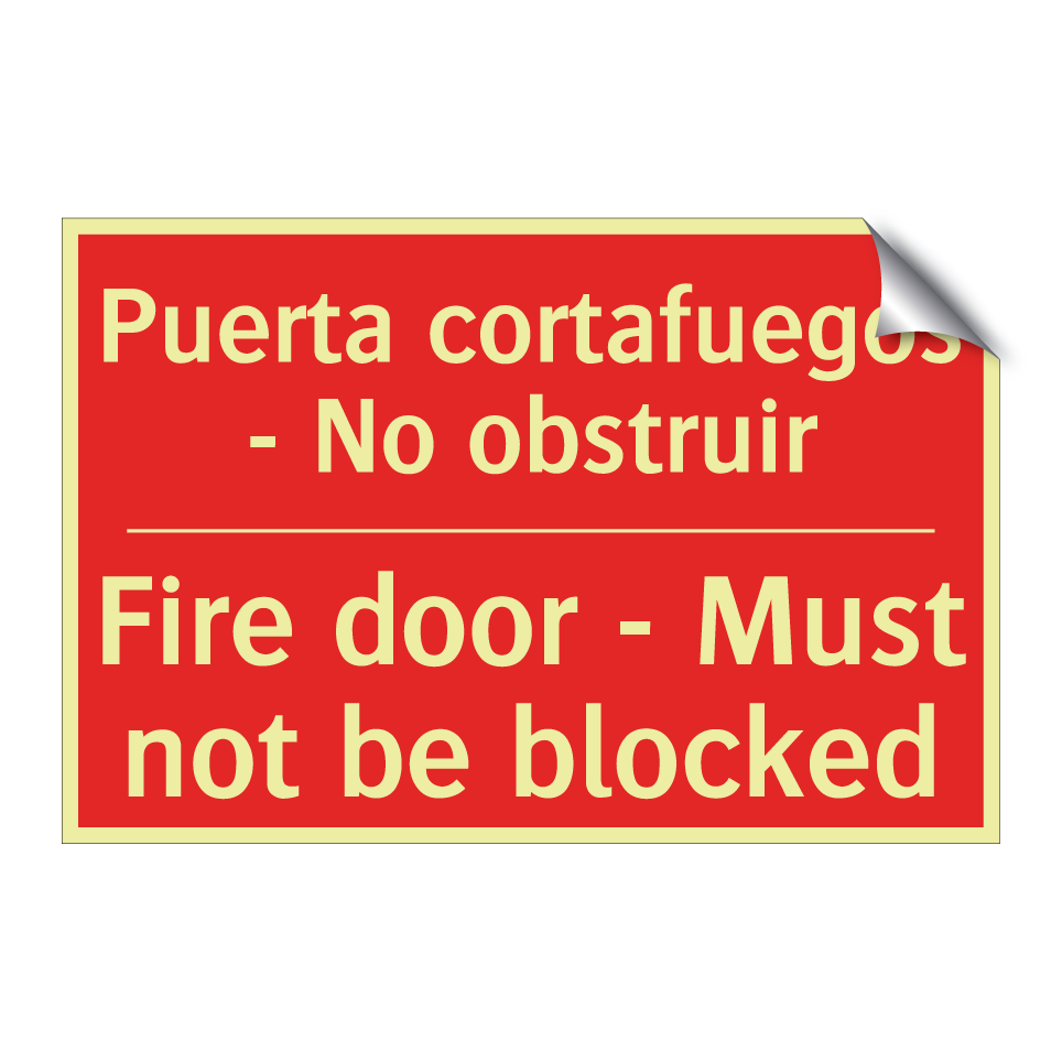 Puerta cortafuegos - No /.../ - Fire door - Must not be /.../