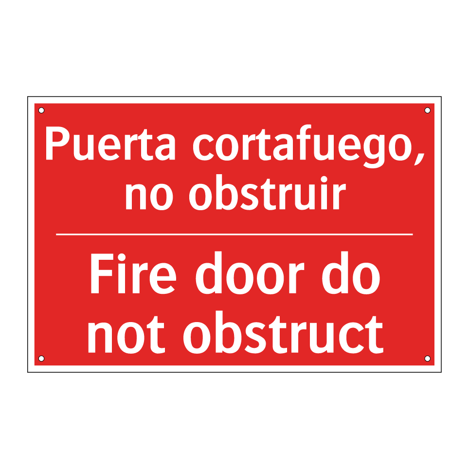 Puerta cortafuego, no obstruir - Fire door do not obstruct