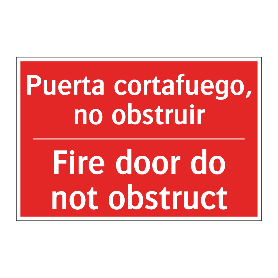 Puerta cortafuego, no obstruir - Fire door do not obstruct