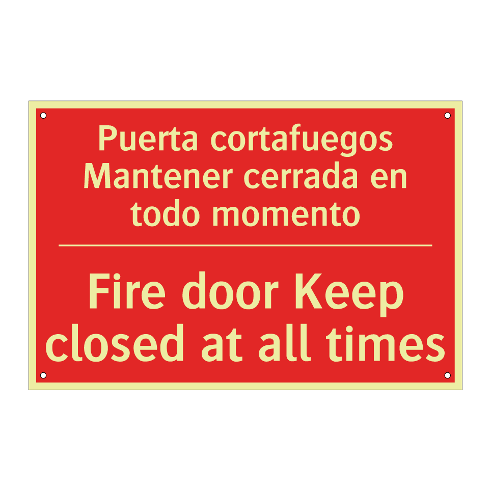 Puerta cortafuegos Mantener /.../ - Fire door Keep closed at all /.../